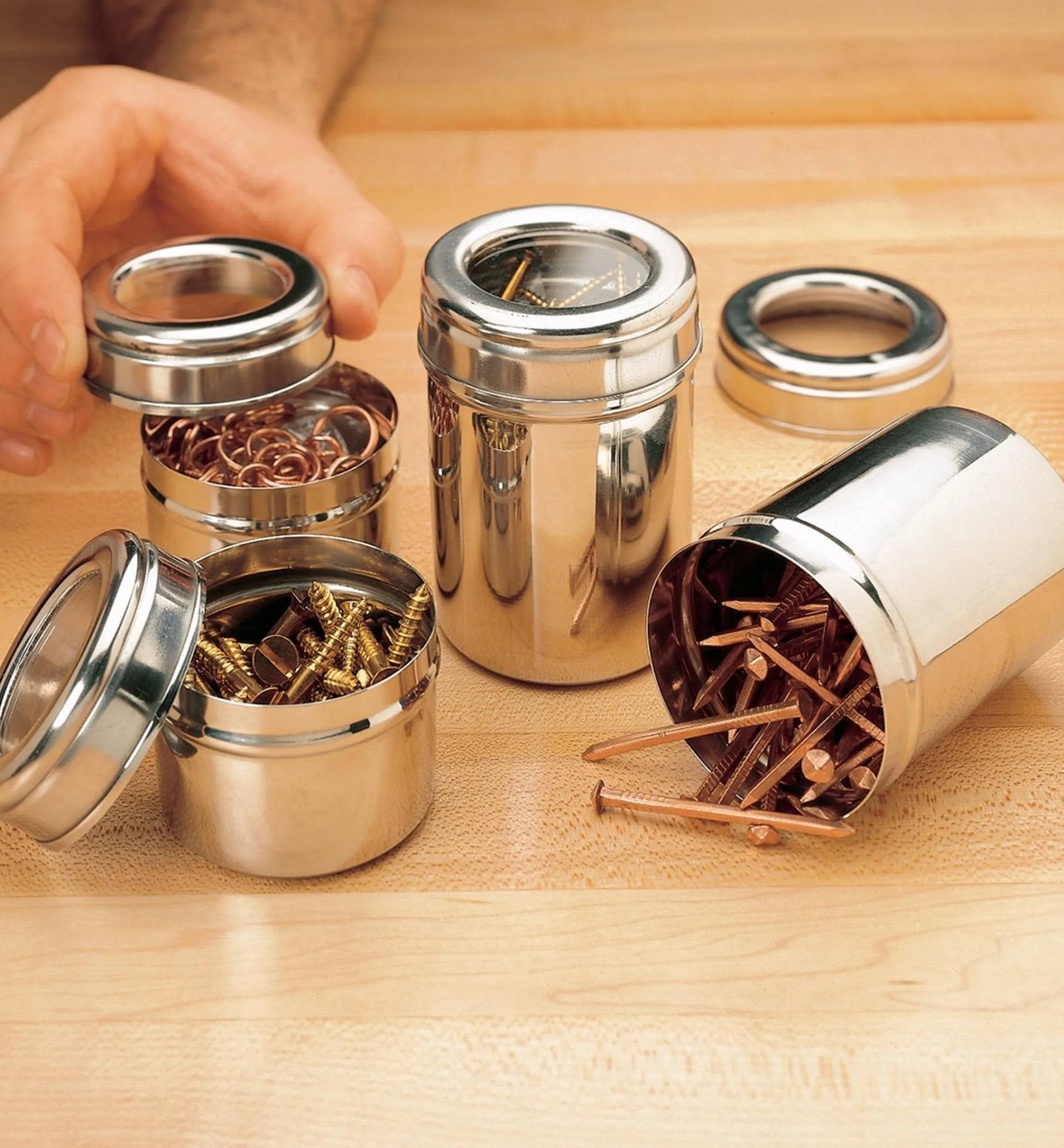 Lee Valley Food Storage>Stainless-Steel Canisters