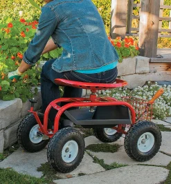 Lee Valley Garden Care>Steerable Rolling Seat With Tool Tray