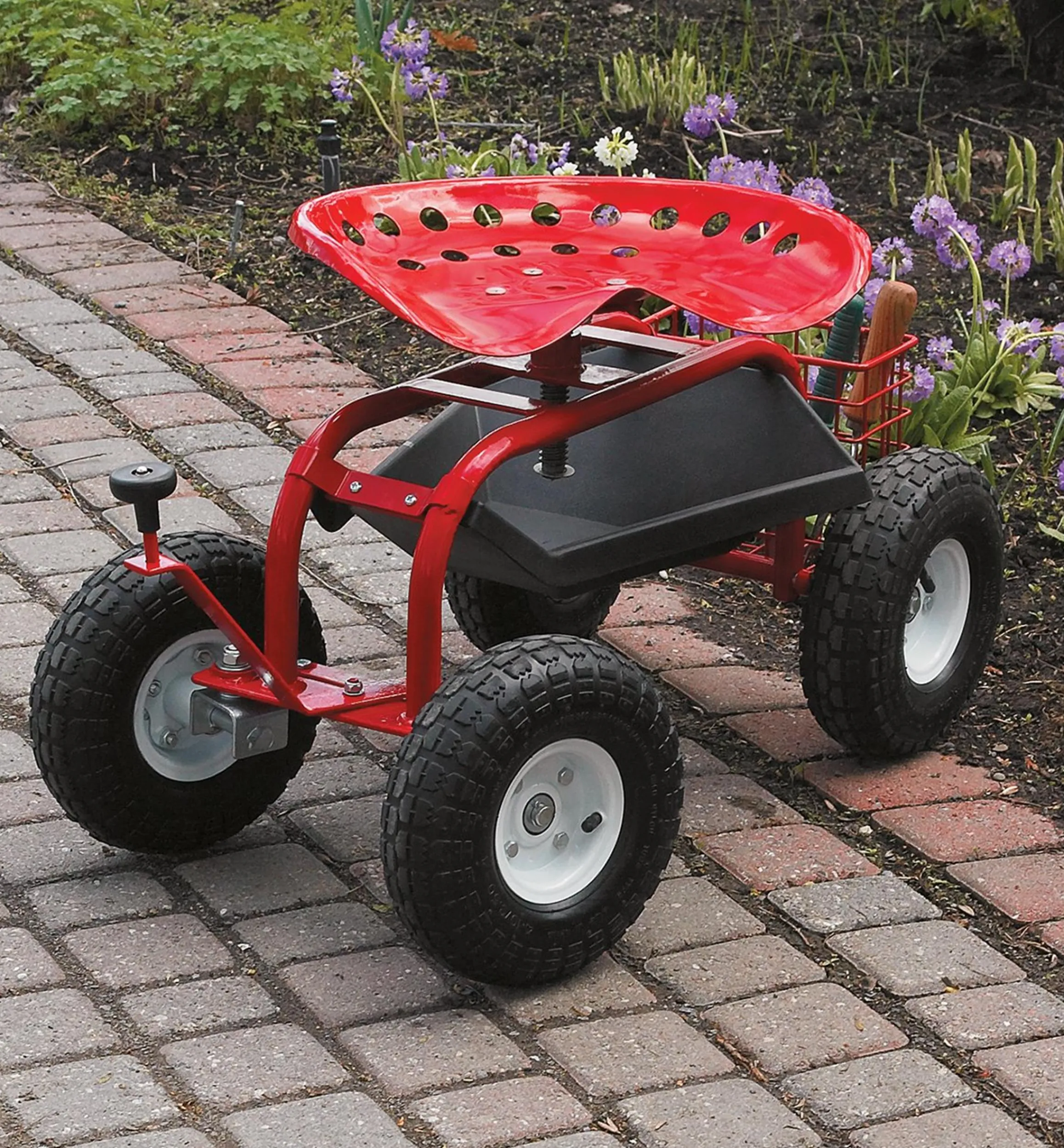Lee Valley Garden Care>Steerable Rolling Seat With Tool Tray