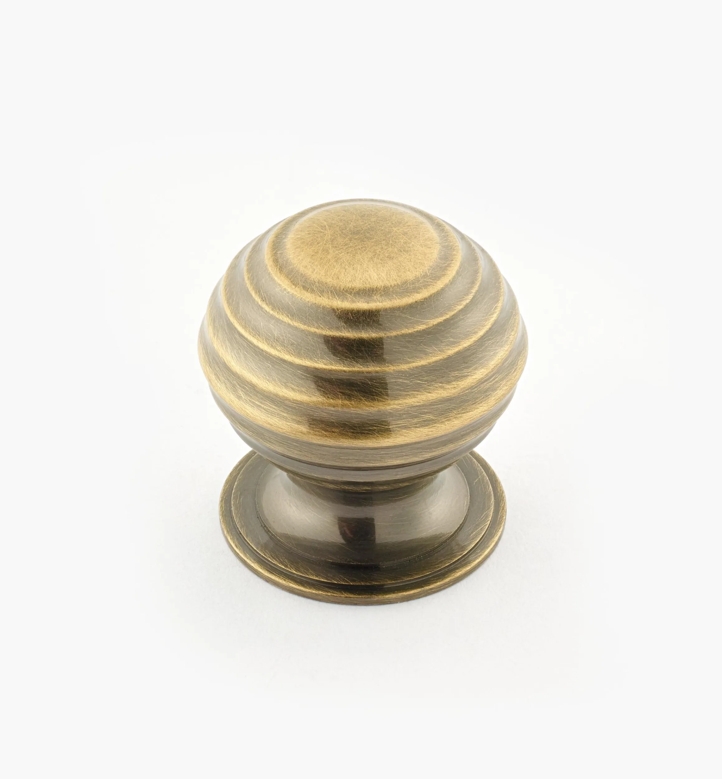 Lee Valley Knobs>Turned Brass Ridged Knobs