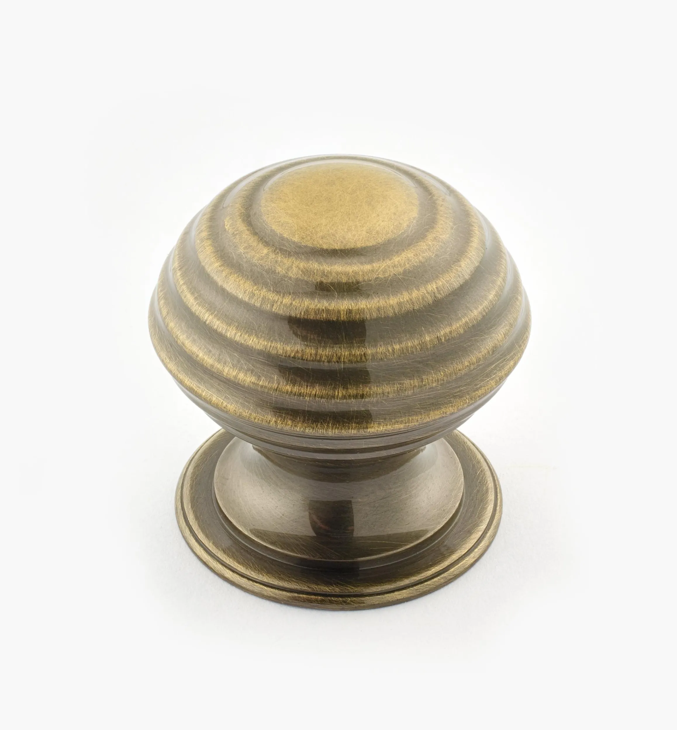 Lee Valley Knobs>Turned Brass Ridged Knobs