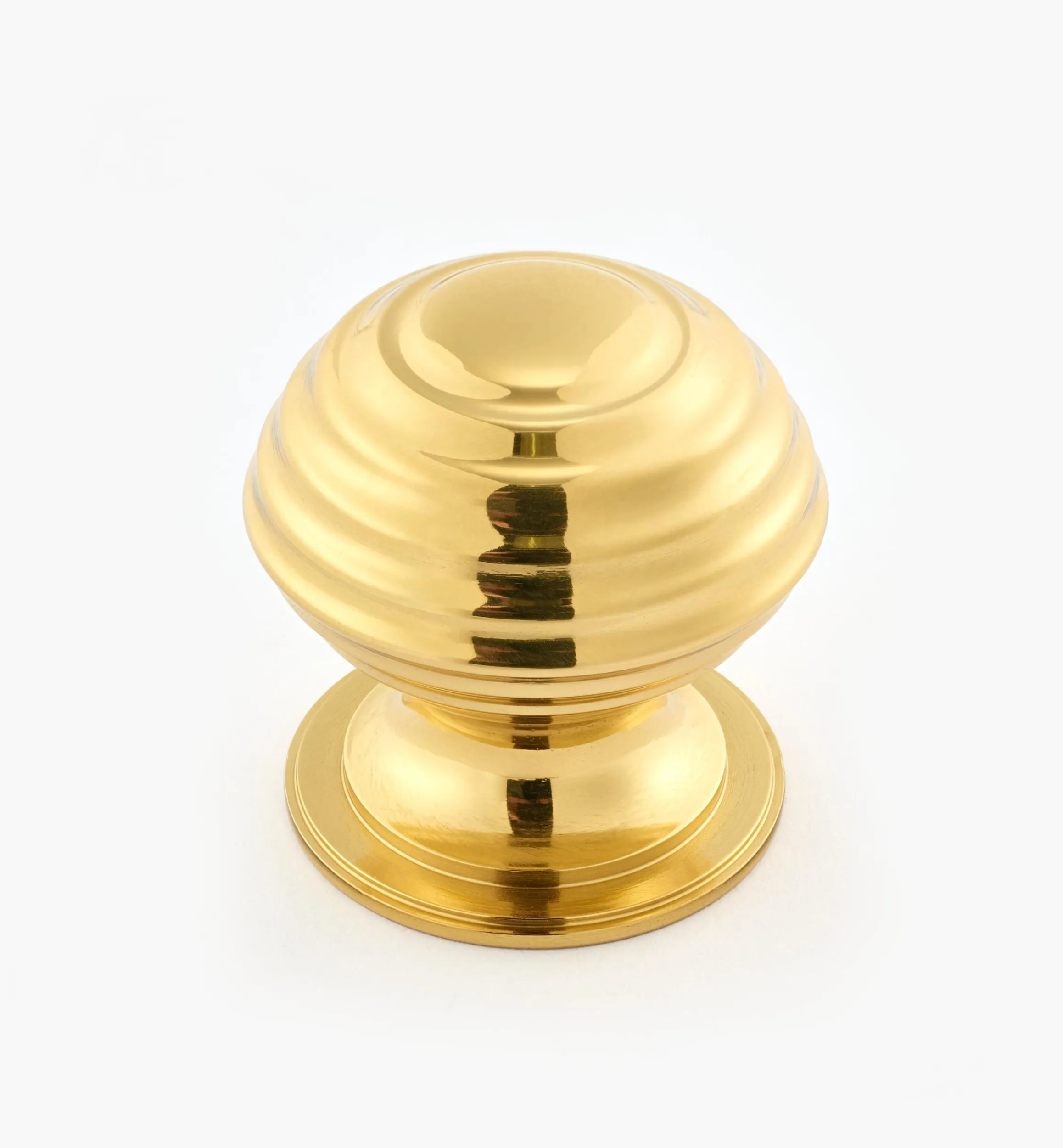 Lee Valley Knobs>Turned Brass Ridged Knobs