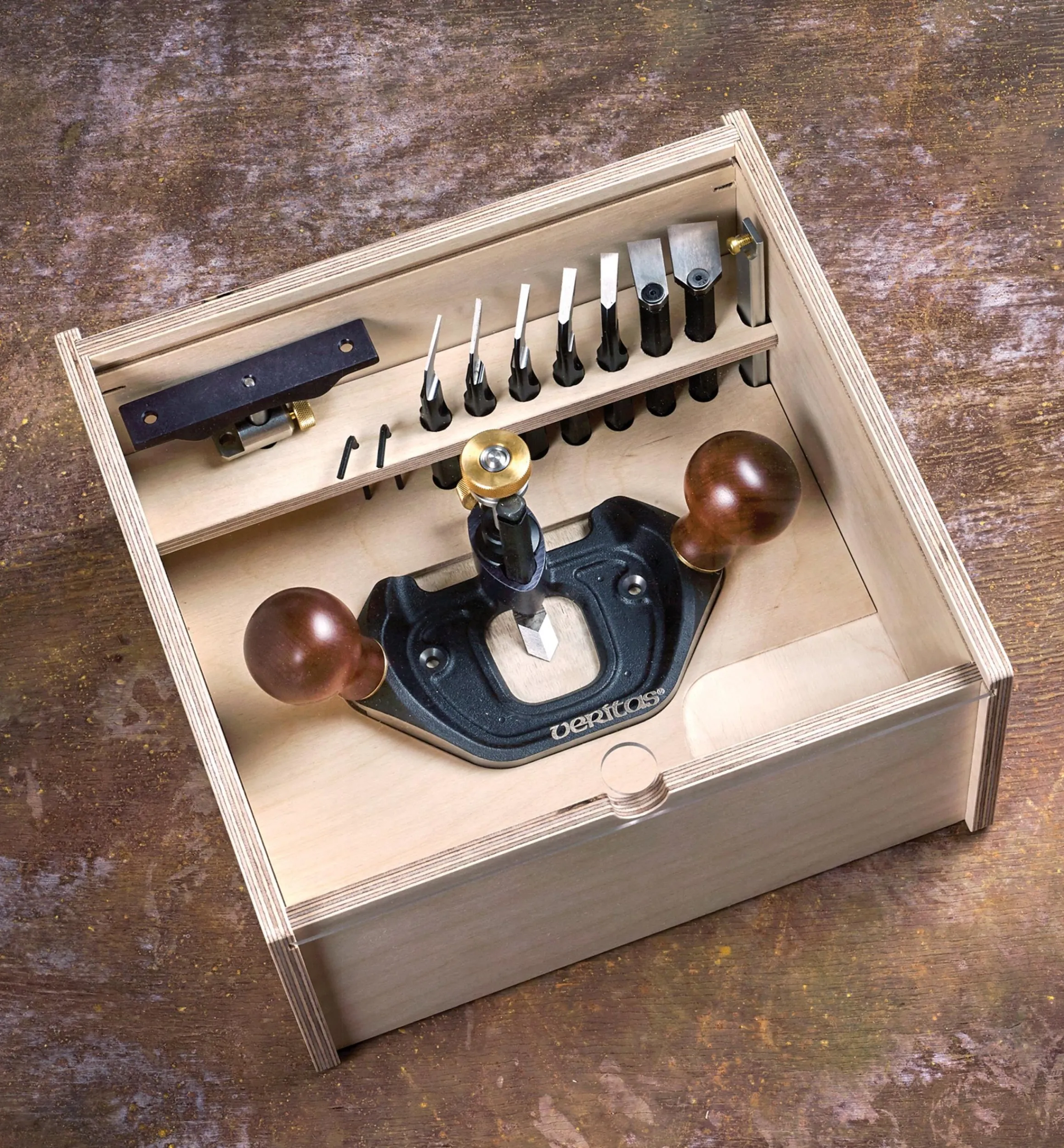 Lee Valley Routing>Veritas Large Router Plane, Box & Imperial Blades Set