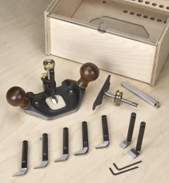 Lee Valley Routing>Veritas Large Router Plane, Box & Metric Blades Set