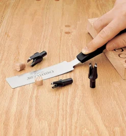 Lee Valley Drilling>Veritas Snug-Plug Cutters & Double-Edge Flush-Cutting Saw Set